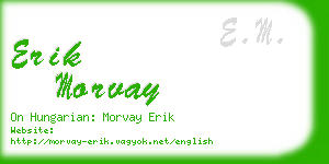 erik morvay business card